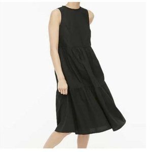 J Crew Factory Cotton Poplin Tiered Midi Dress